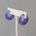 Vintage Avon Clip on Earrings Molded Plastic Purple Hoops 1"