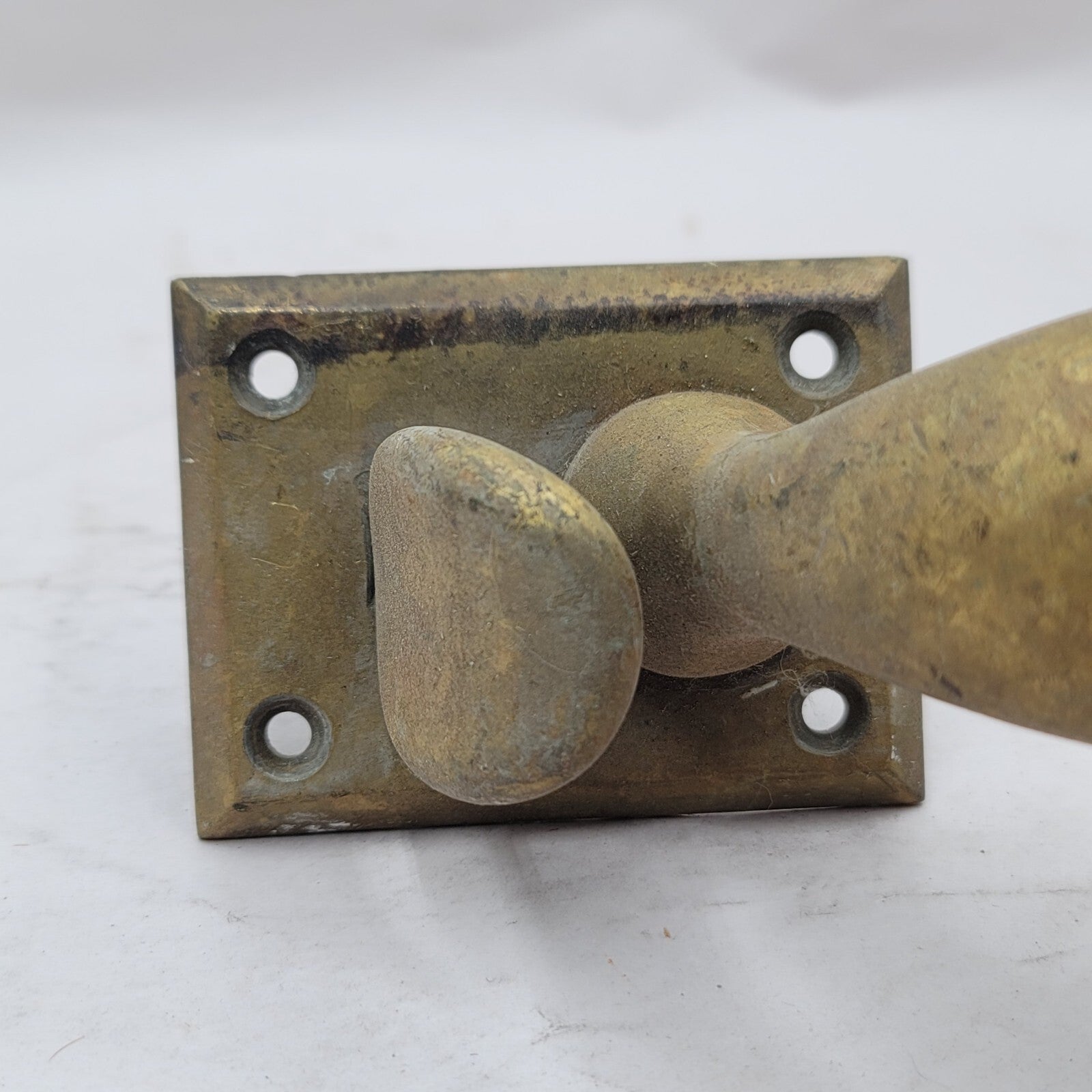 Vintage Brass Exterior Door Knob Pull Handle 10.5" holes 7.5"