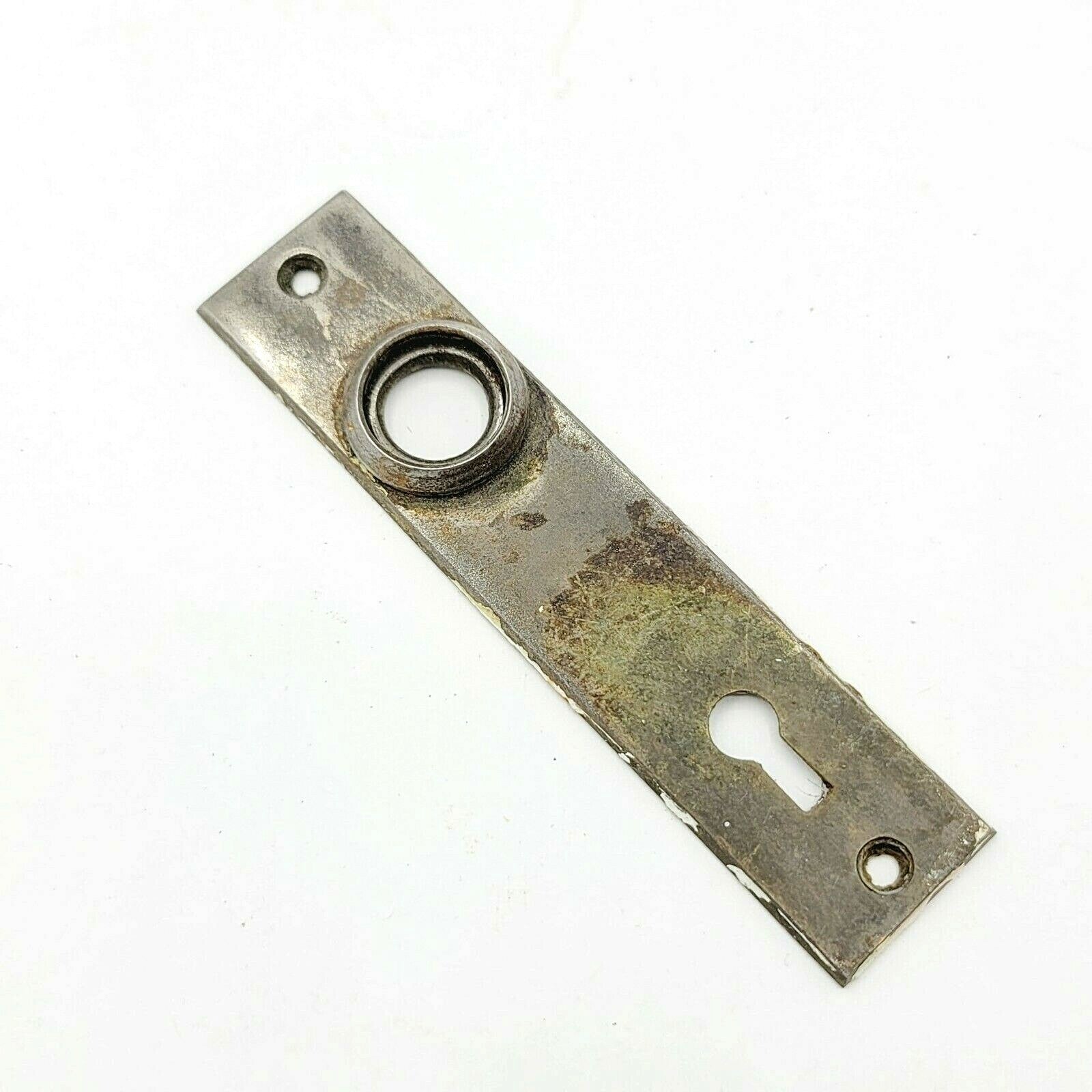 Vintage Screen Door Back plate Skeleton Key Hole 4 1/2" x 1" holes 2 1/4"