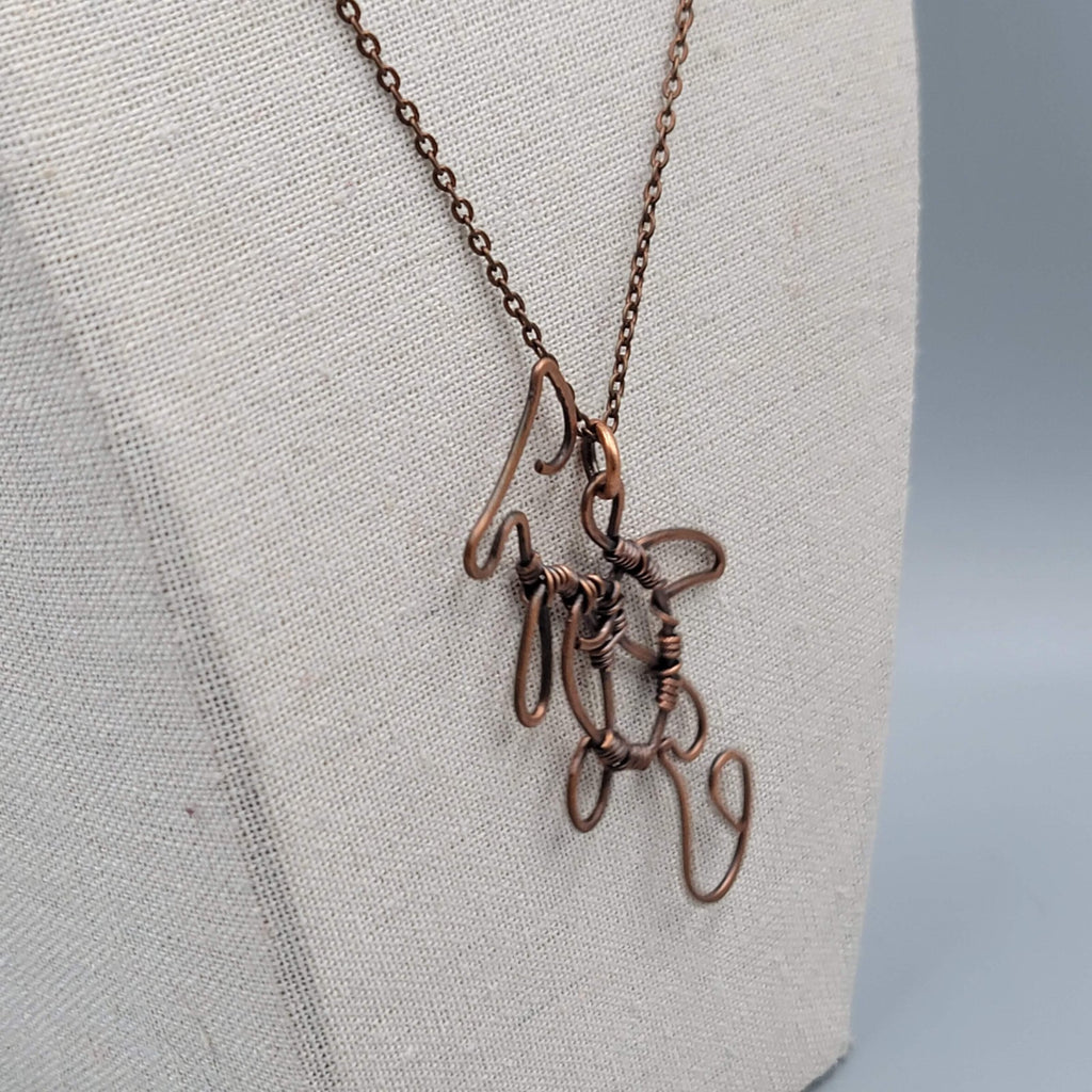 Hammerhead Shark Pendant Necklace Copper tone 24"