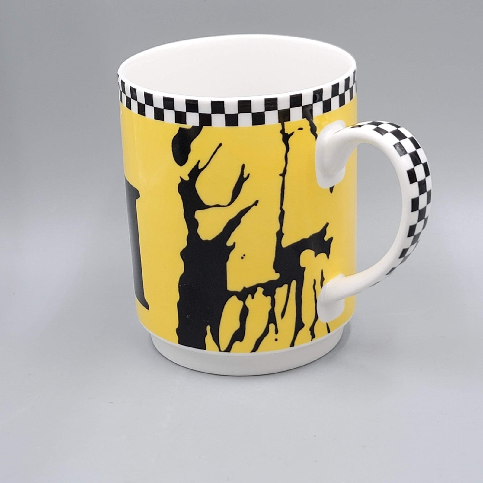Studio Nova Coffee Mug New York Taxi Fine Porcelain Yellow Checkered