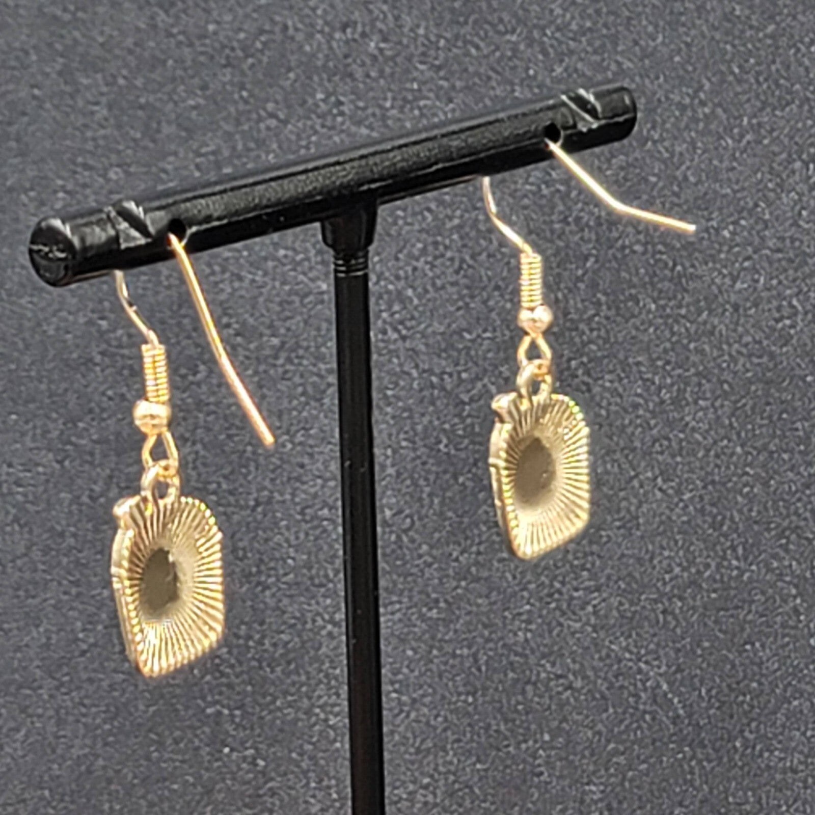 Boba Tea Pierced Earrings Gold tone Coffee Drink Dangle Enamel 1/2"