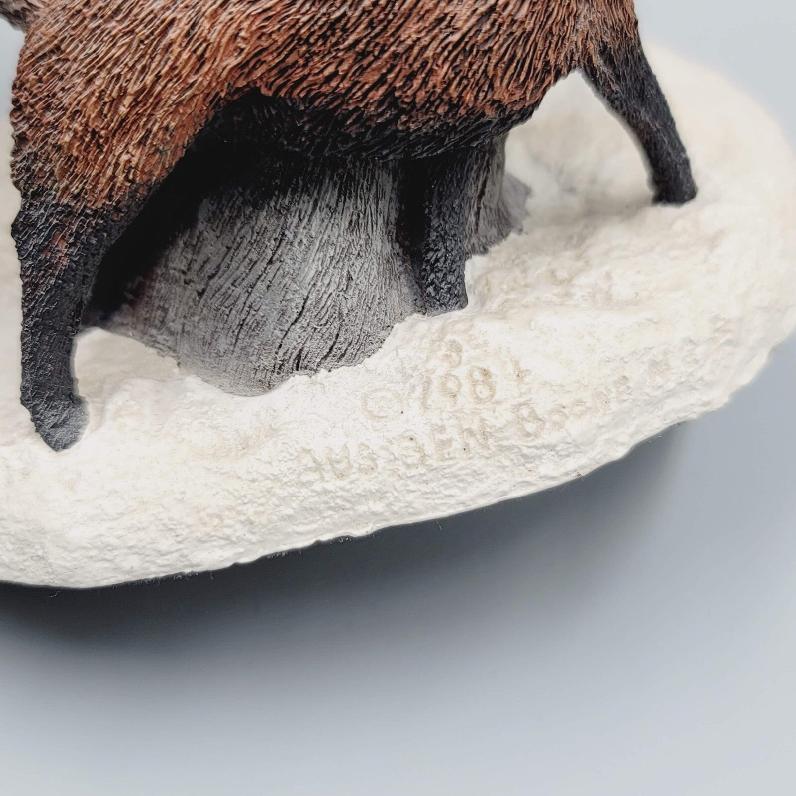 1984 HTF AUS-BEN Cast Bronze RACCOON FOX FIGURINE CHARLES EARNHARDT 6"