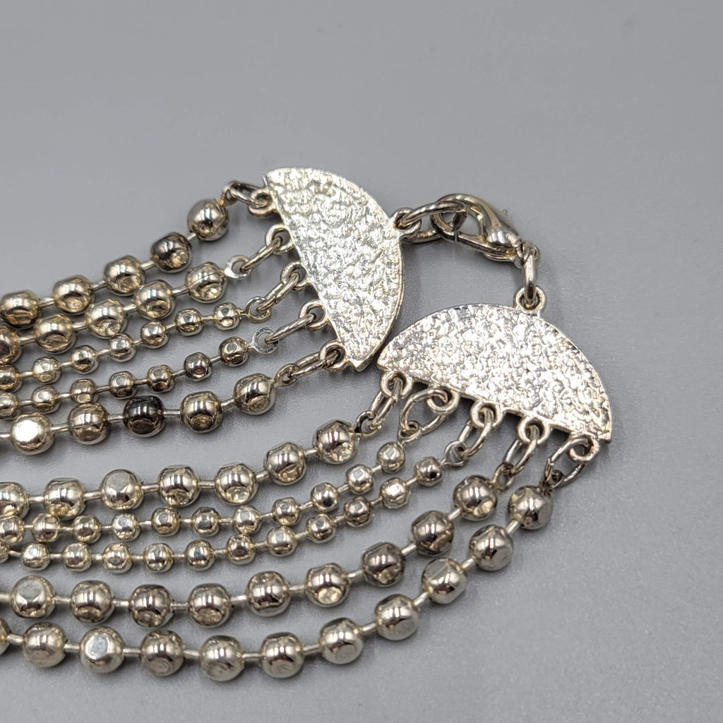 Multistrand Ball Chain Necklace Silver tone 26" - 30"