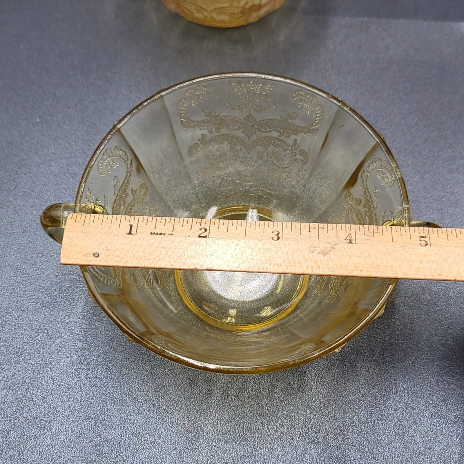 Vintage Federal Yellow Depression Glass Sugar Bowl and Mug
