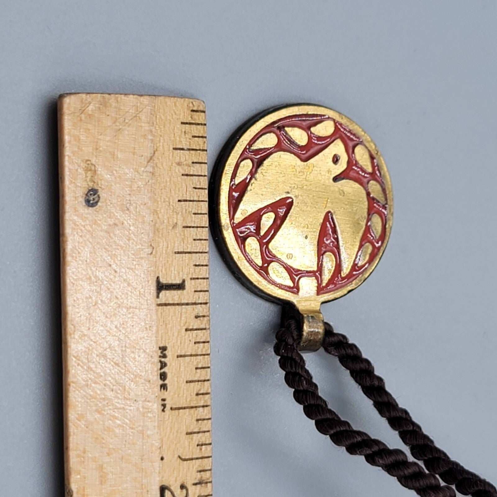 Vintage Israel 1966 Terra Sancta Guild Dove Brass Pendant Necklace