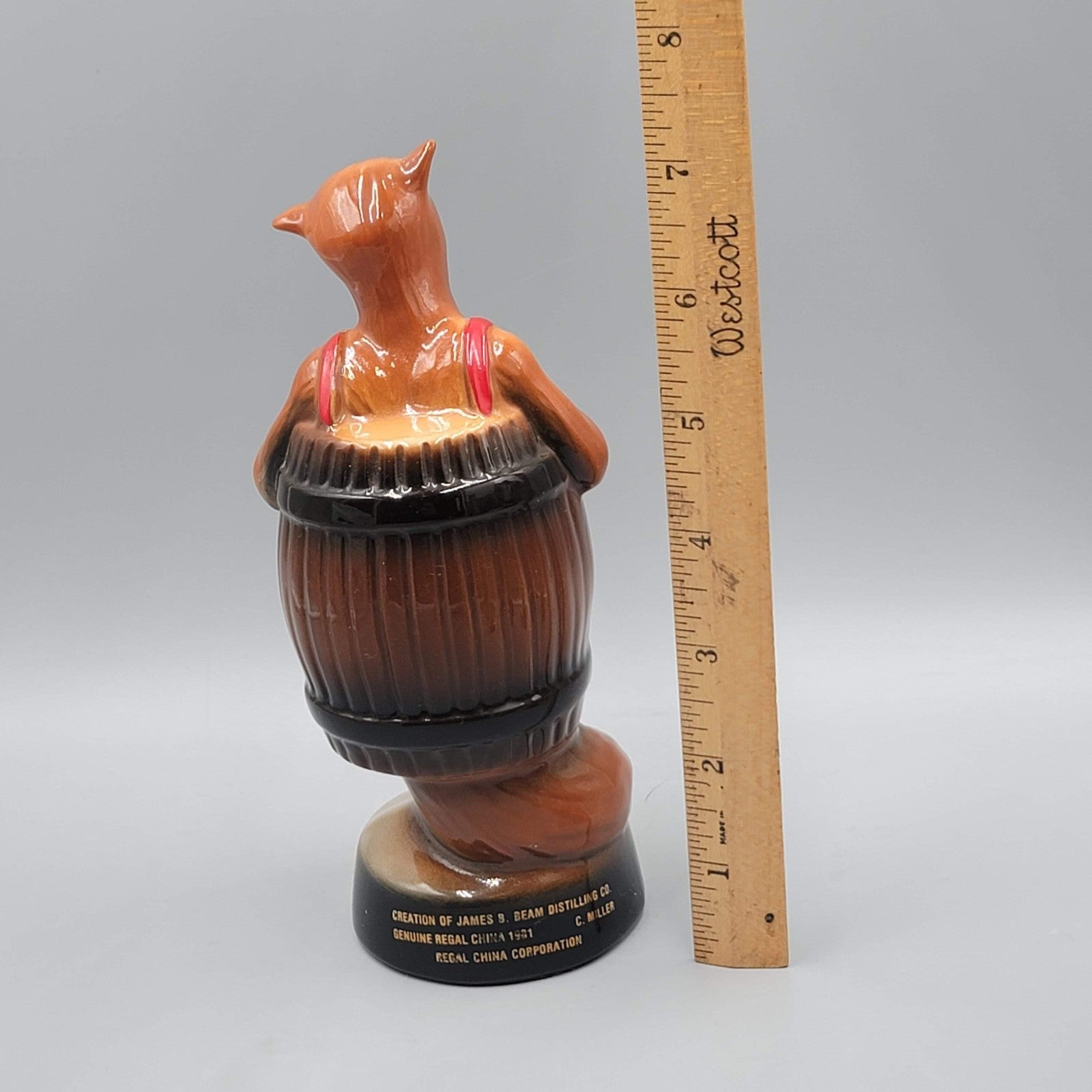 Vtg Jim Beam Fox Barrel Las Vegas 11th Convention Ceramic Paperweight