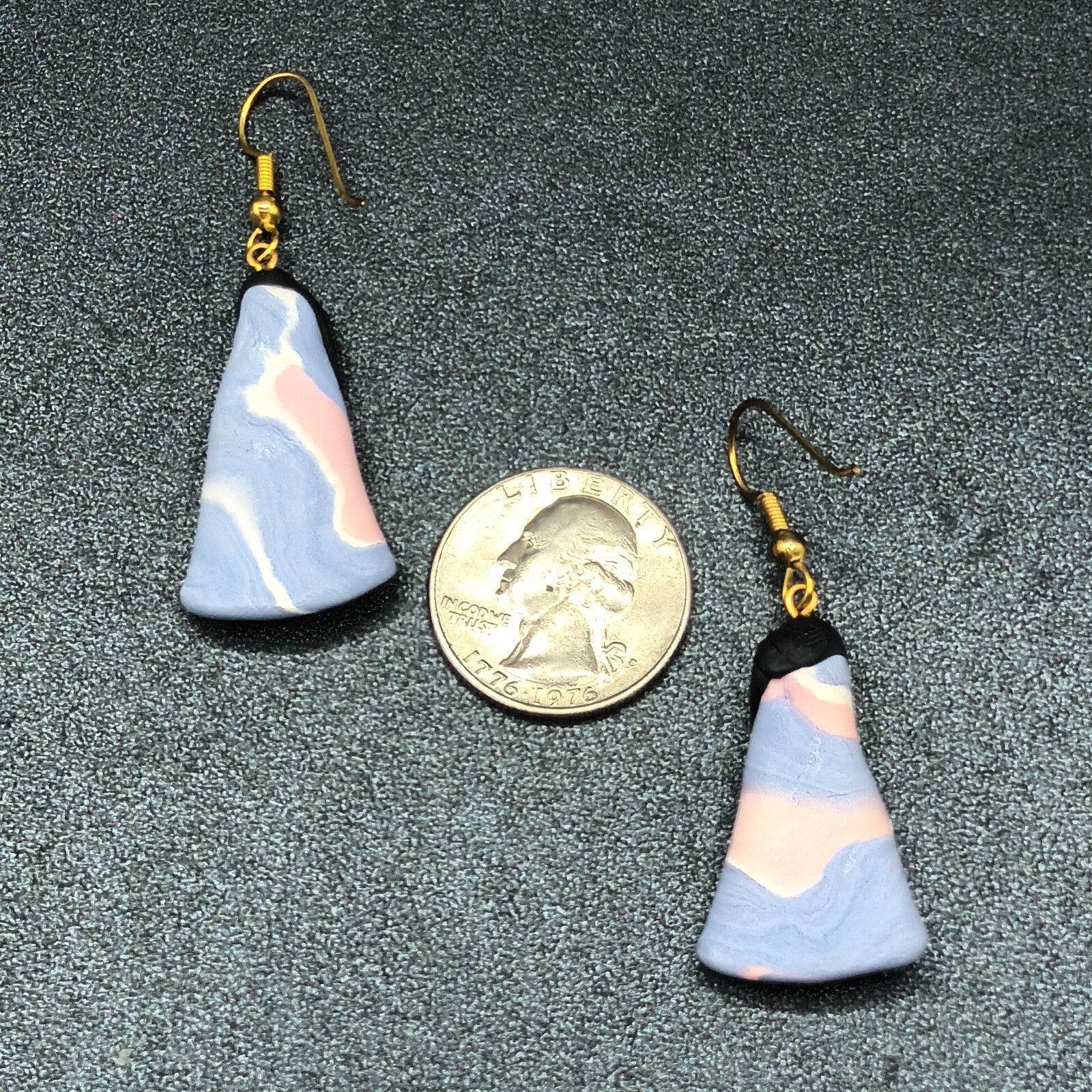 Vintage Pierced Earrings Multicolor Clay Southwest Lady Figurine Dangle 1 3/8"