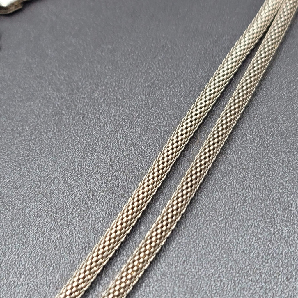 Vintage Snake Chain Knot Necklace Silver tone Large Statement 24"-27"