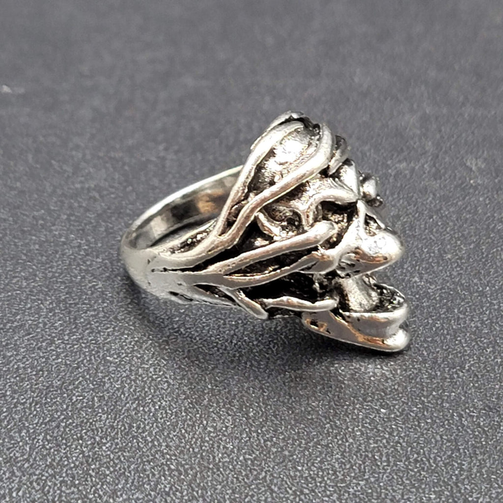 Gothic Biker Screaming Skull Ring Stainless Steel Skeleton Punk Rock sz 9 FS