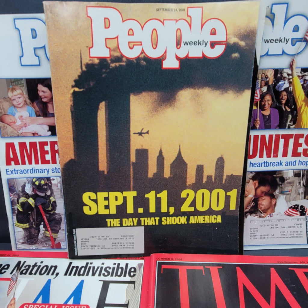 Lot of 5 9/11 Magazines Time People September 11 2001 (1 Duplicate)