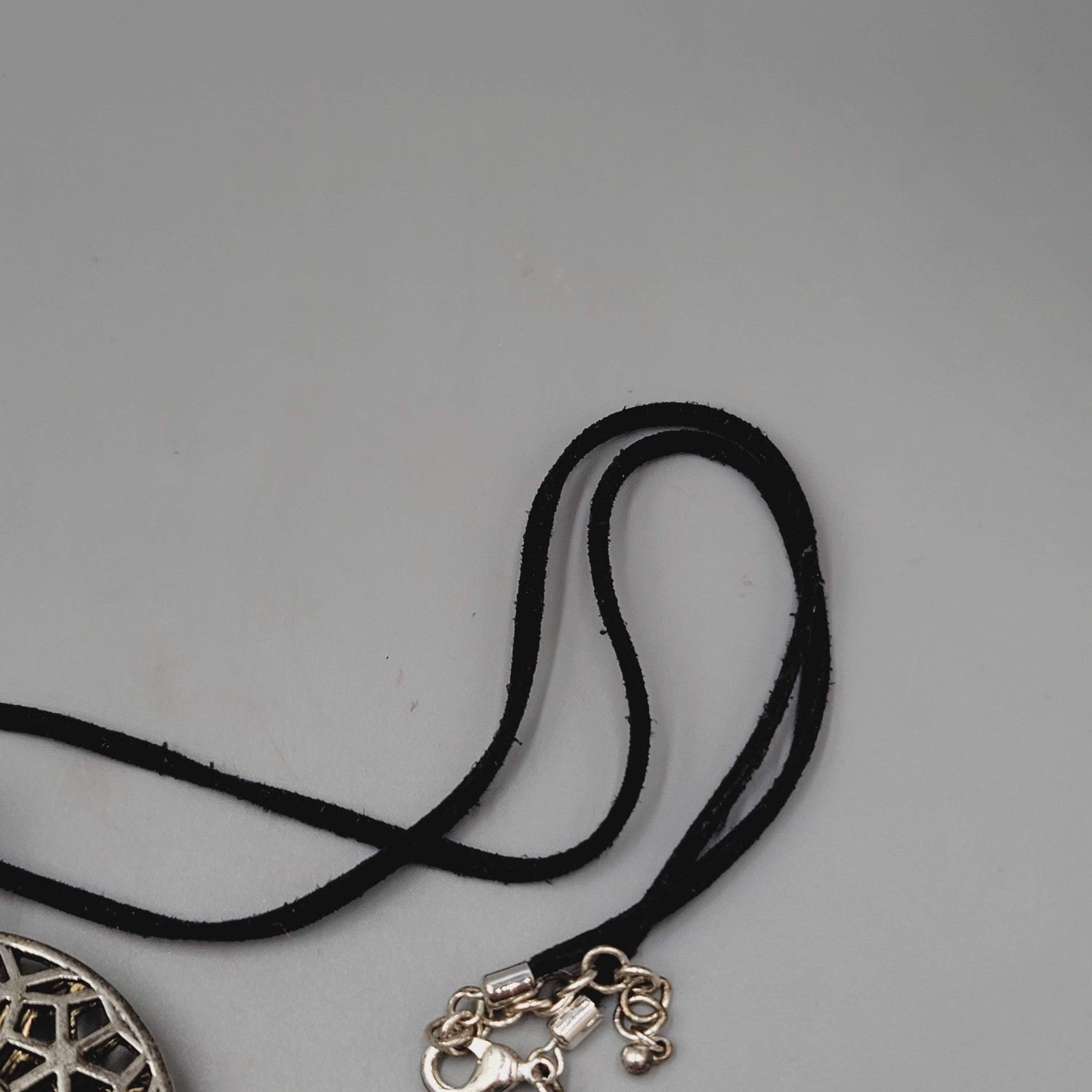 Premier Designs Boho Medallion Pendant Necklace Silver Gold Tone Reversible