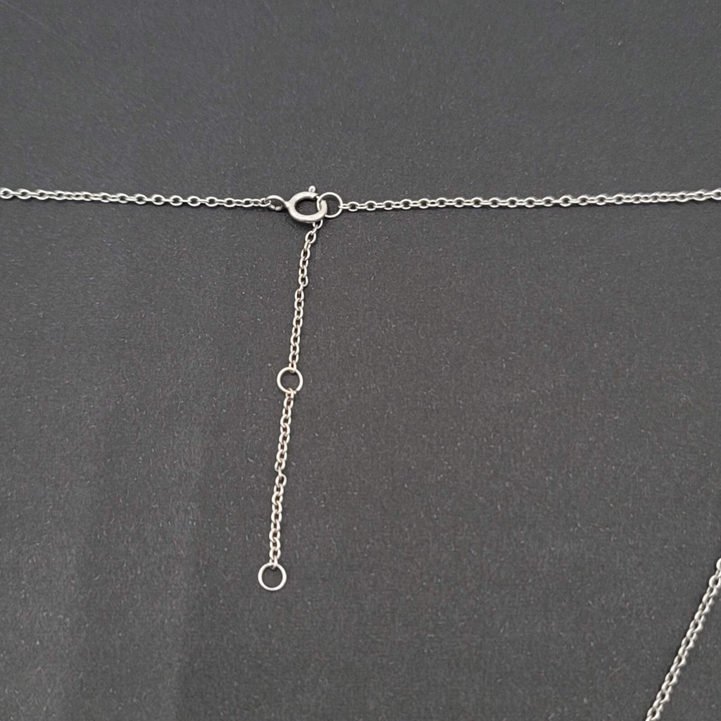 Evil Eye Sterling Silver Necklace Blue Clear Crystals 16" 17" or 18" Adj