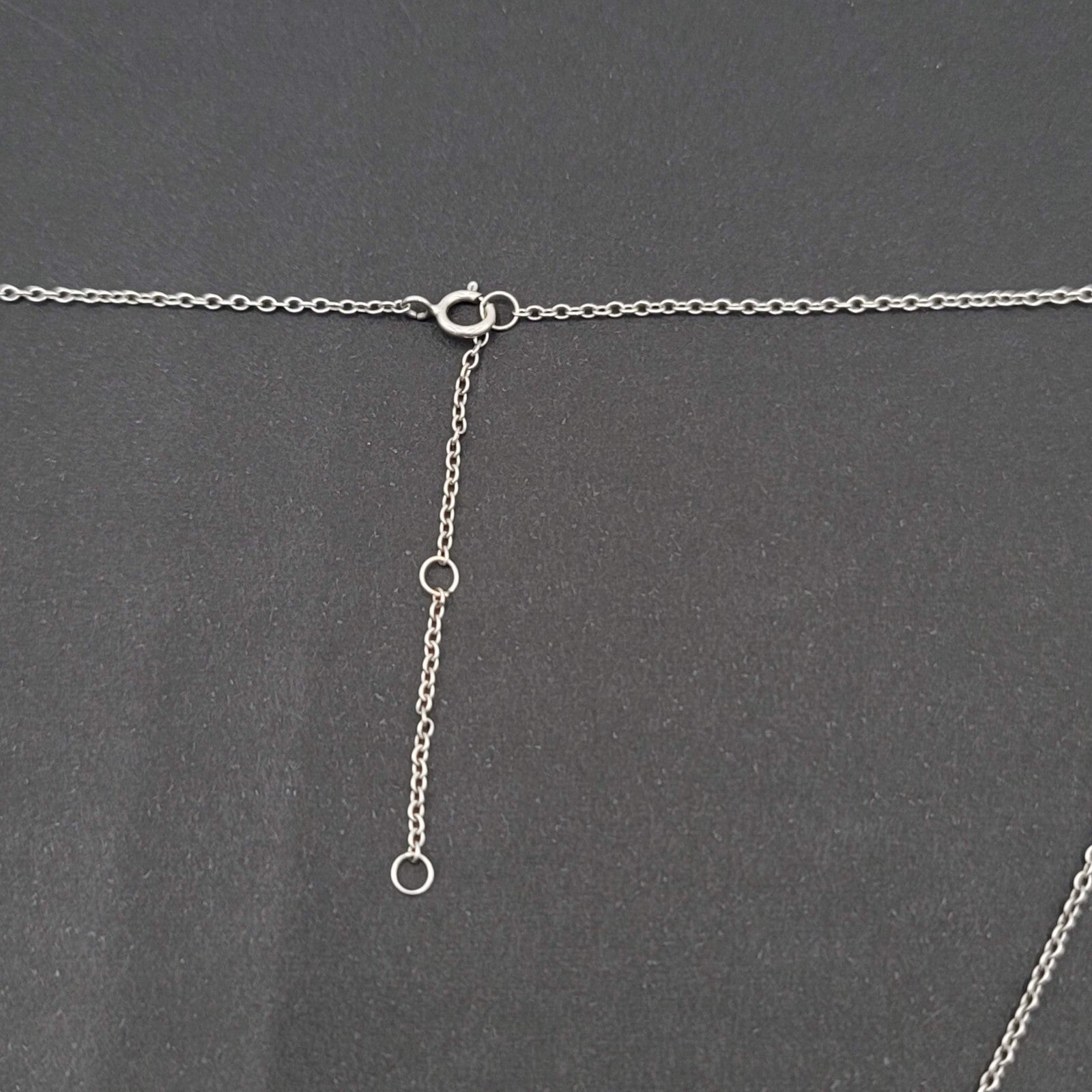 Evil Eye Sterling Silver Necklace Blue Clear Crystals 16" 17" or 18" Adj