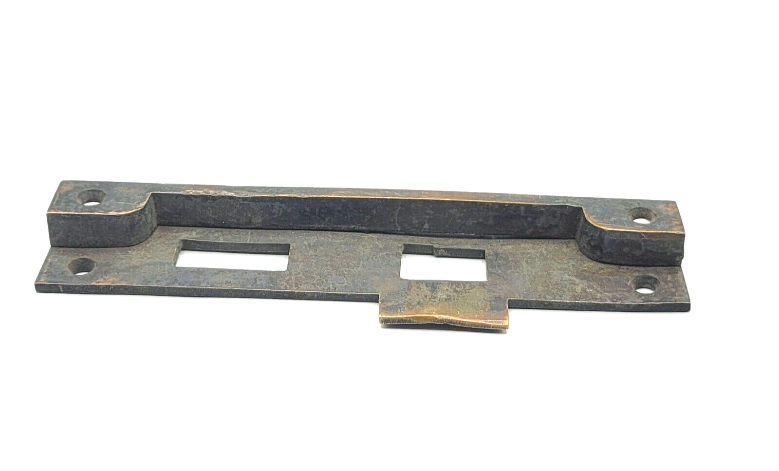 Antique Bronze Exterior Door Strike Plate Mortise Inset 7 3/4" x 1 1/2"