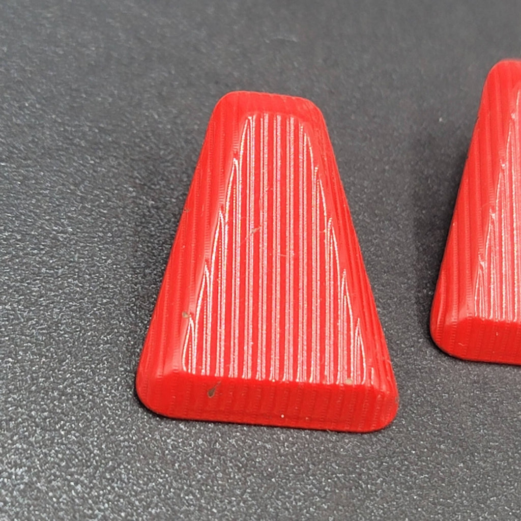 Vintage Pierced Earrings Red Enamel Drop 1.25"