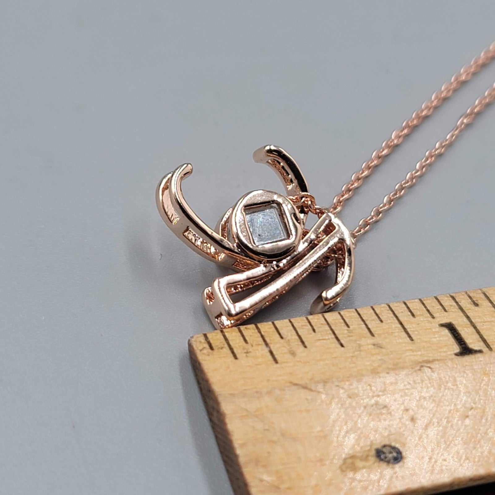 I LOVE YOU 100 Languages Light Projection Necklace Rose Gold tone Initial K