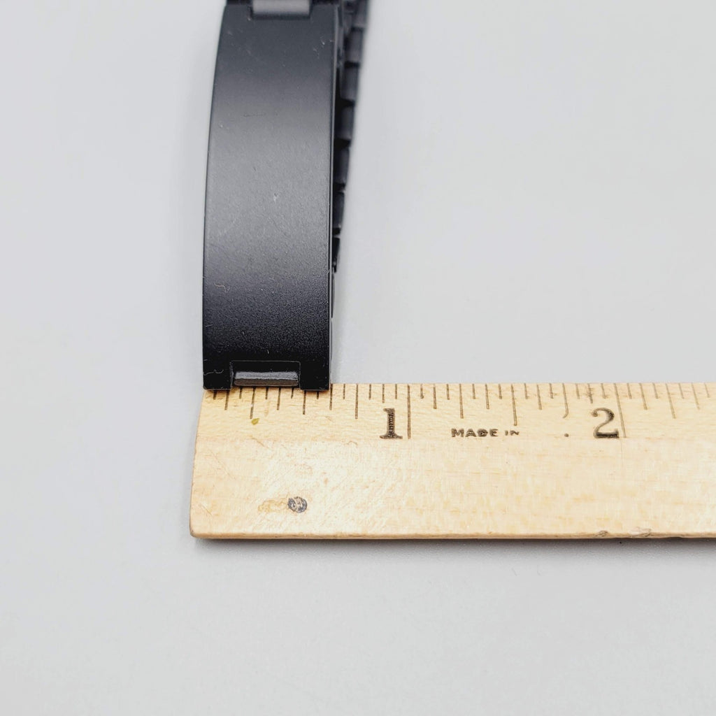Black Stainless Steel ID Bracelet Mens 8 Inch Matte Link Chain Clasp Modern Gift