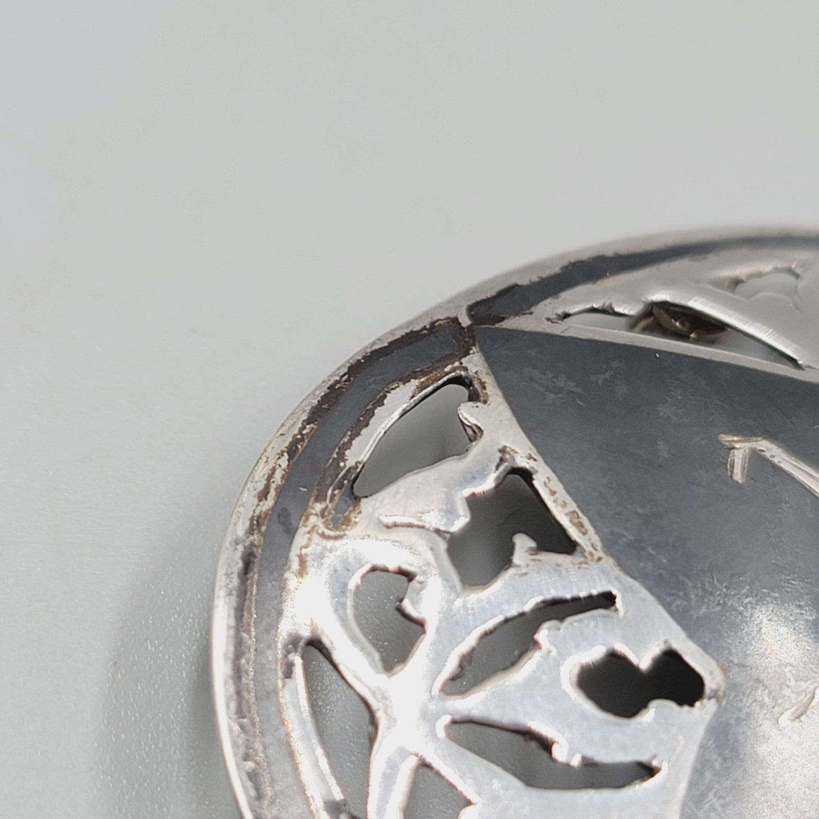 Vintage Siam Sterling Silver Nielloware Brooch Oval 2 1/4" x 1 5/8"