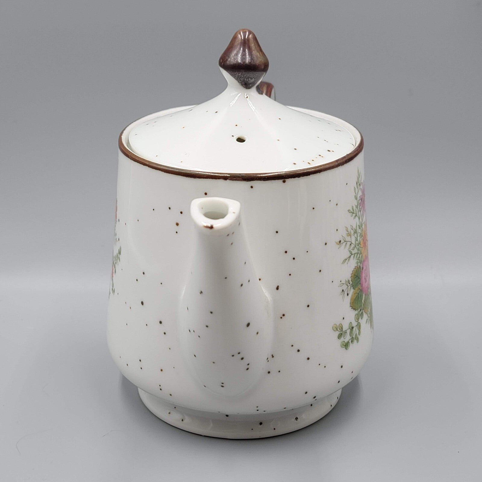 Vintage Teapot Made In Japan Flowers Floral Speckle 4.5" High