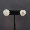 Vintage Pierced Earrings Domed Silver tone Stud 3/4"