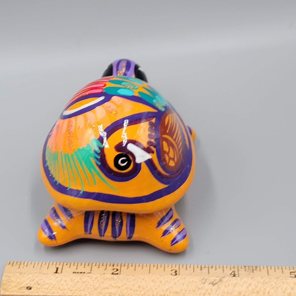 Turtle Animal Mexican Talavera Figure Trinket Box Folk Art Pottery Redware Clay