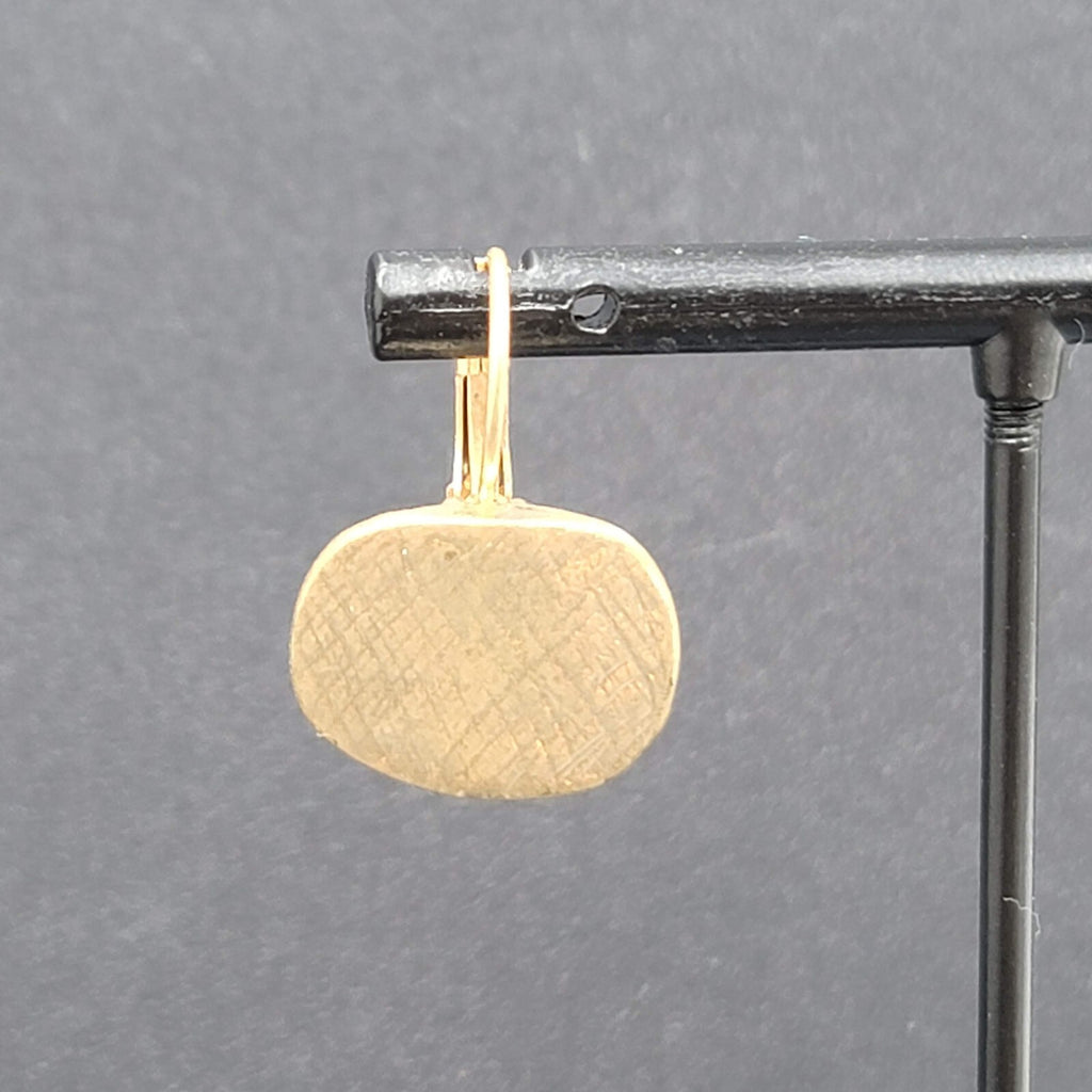 Pierced Earrings Gold tone Cross Hatch Dangle 5/8"