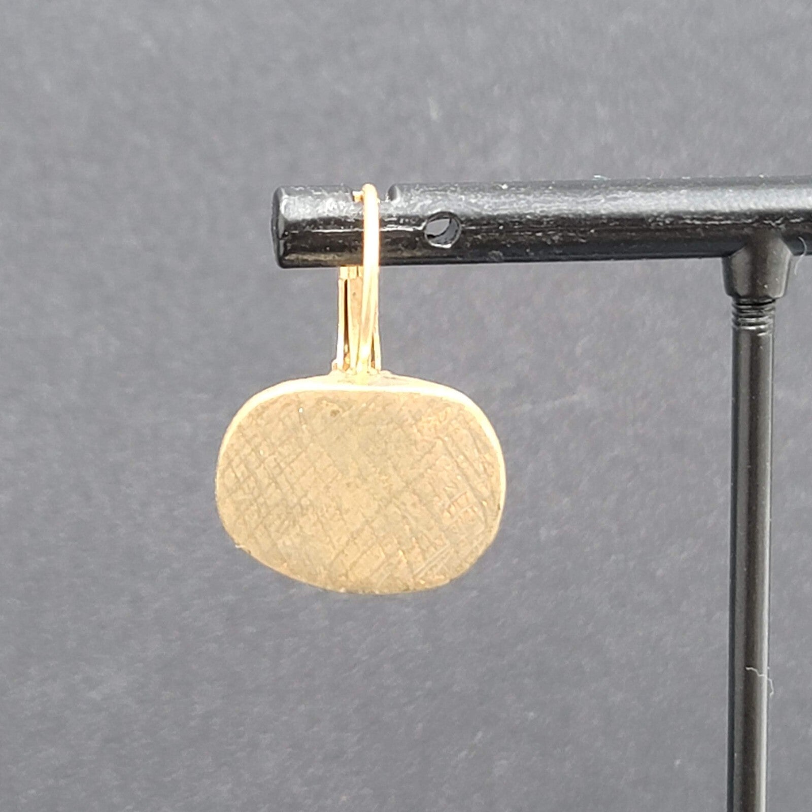 Pierced Earrings Gold tone Cross Hatch Dangle 5/8"