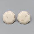 Vintage Pierced Earrings White Gray Marble Look Octagon Drop 1.25"