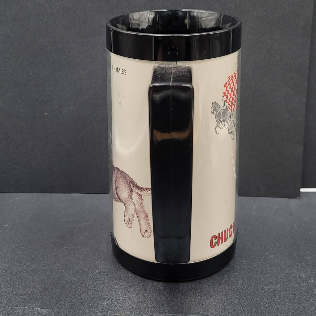 Vintage Thermo Serve Coffee Tumbler Cup CHUCK WAGON Dog Advertising Magazines