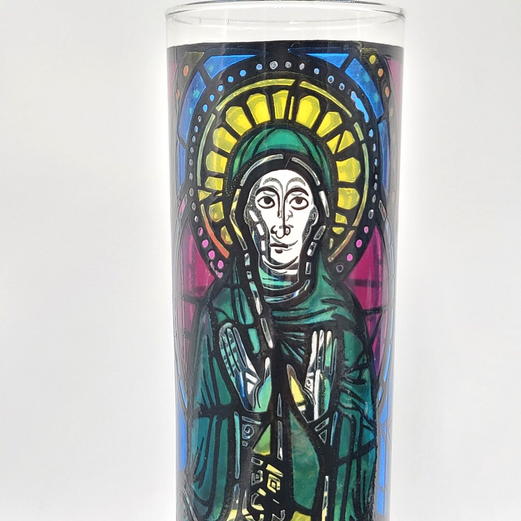 Stained Glass Mosaic Look Candle Holders Brass Base Nu Trend Religious Set of 2