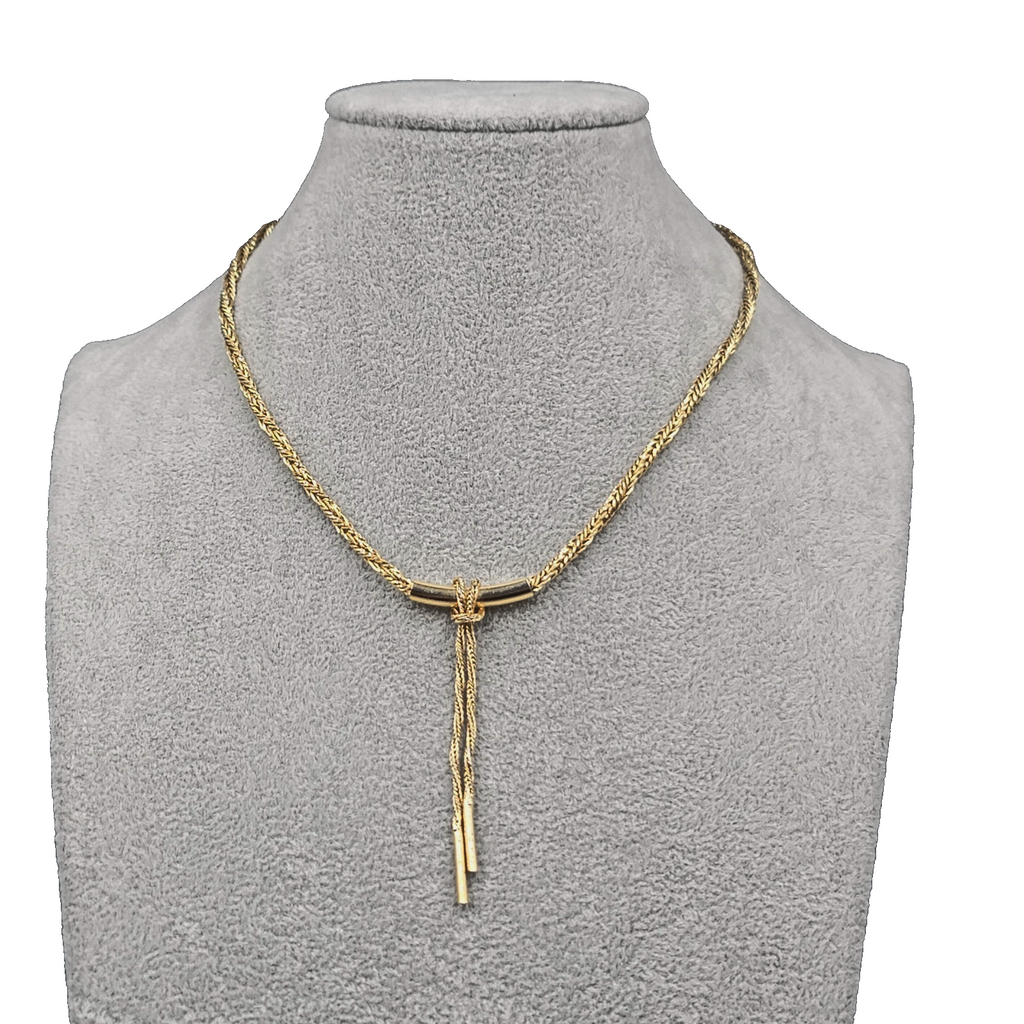 Vintage Foxtail Twist Chain Fringe Pendant Necklace Small 16 in