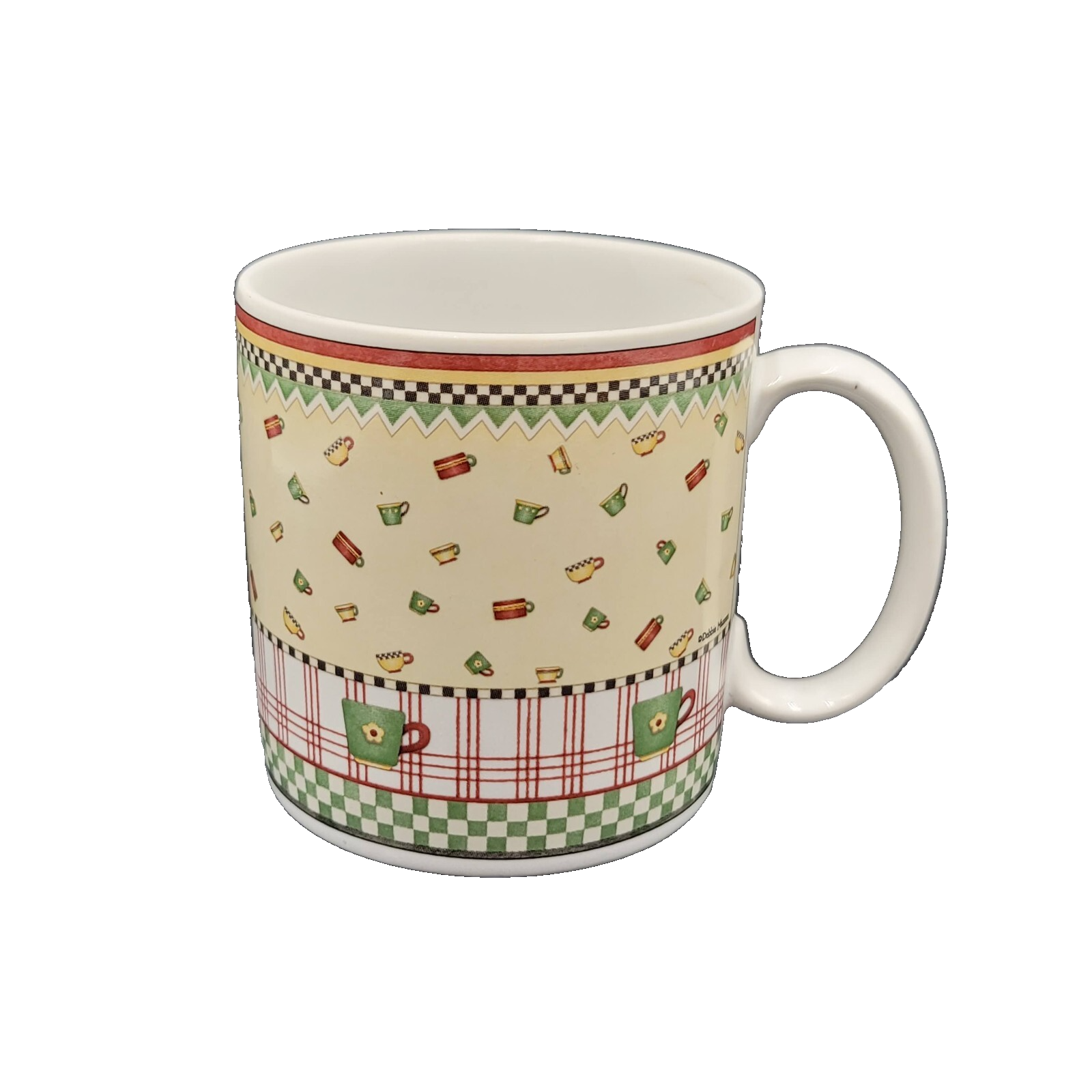 Vintage Sakura Debbie Mumm Coffee Mug 2001 Red Black White Green