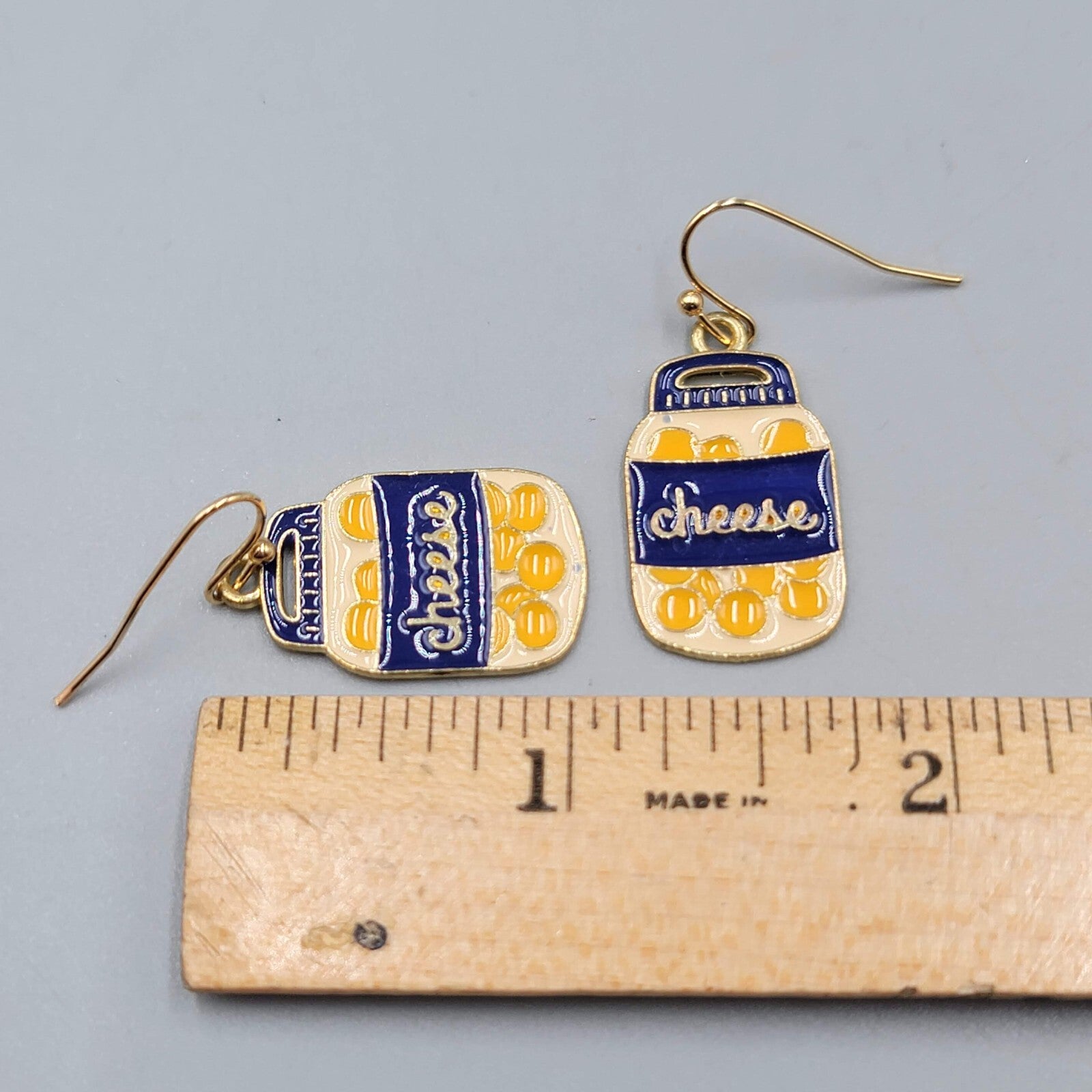 Cheese Puffs Balls Pierced Earrings Gold tone dangle 1"