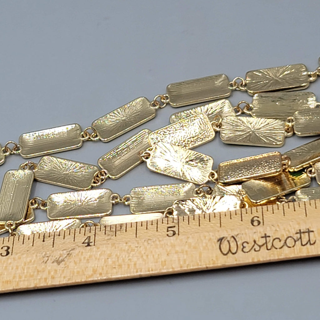 New York & Company Necklace Multi Strand Statement Rectangular Gold Tone 18 Inch