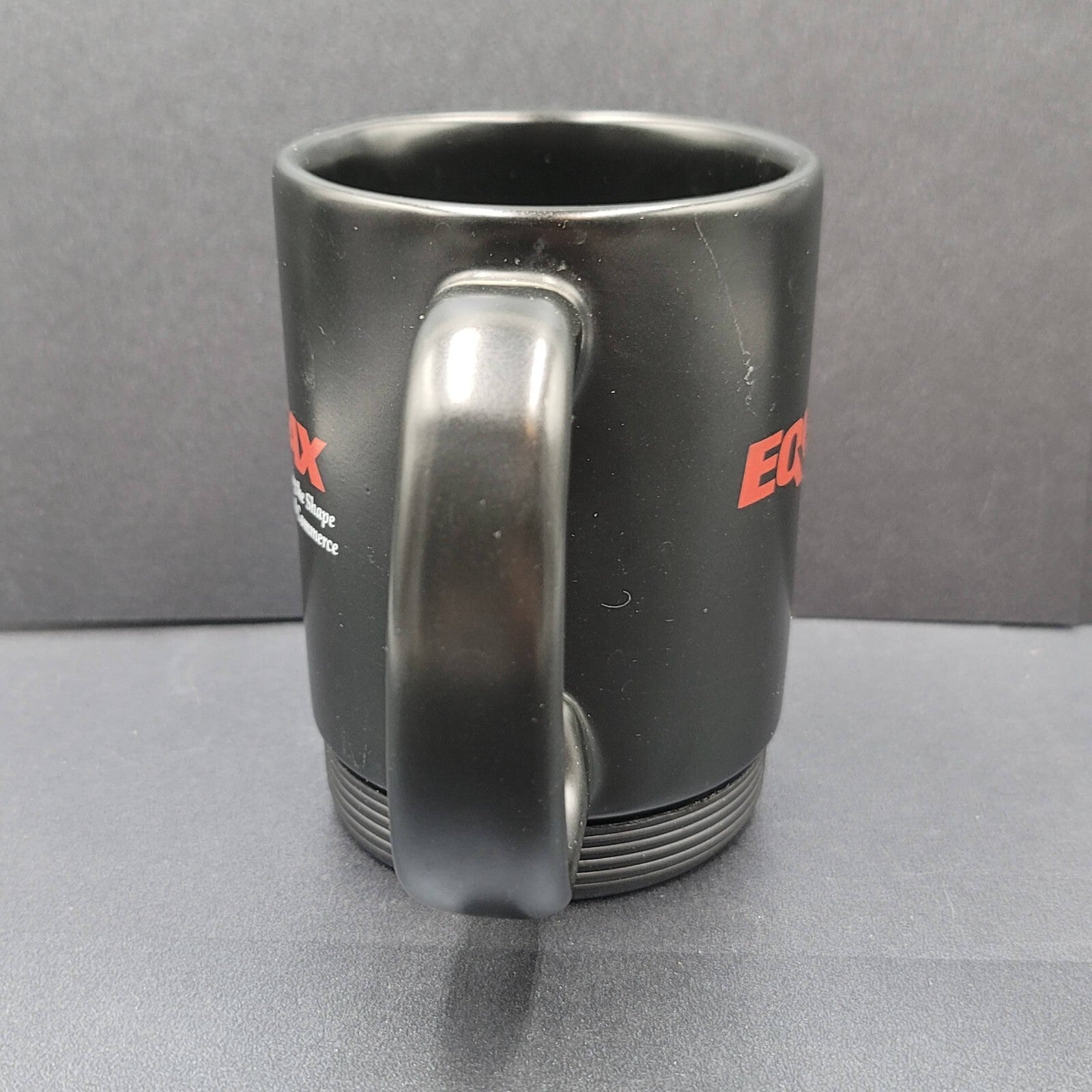 Equifax Coffee Mug Cup Black Advertising Rubber Bottom
