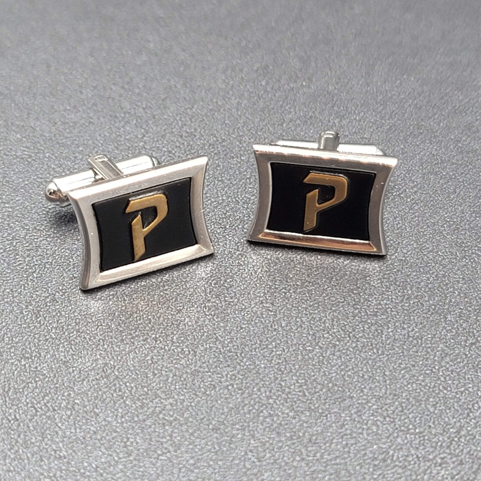 P Monogram Initial Letter Vintage HICKOK USA Cuff Links Estate Jewelry