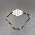 Medical Alert Bracelet Allergy to Tetanus Toxoid Stainless Steel 8.5" Adj