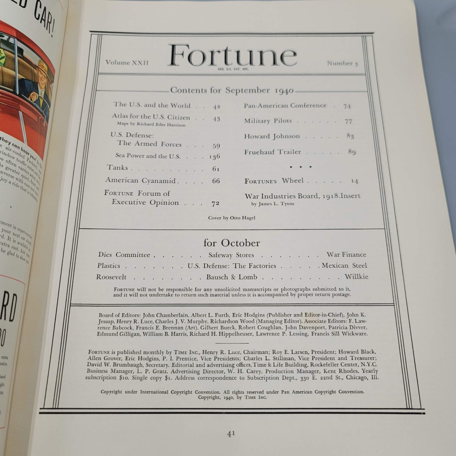 Fortune September 1940 The US and the World WWII