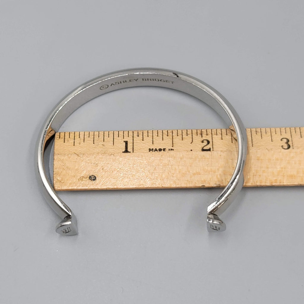 ASHLEY BRIDGET SILVER TONE OPEN CUFF BRACELET