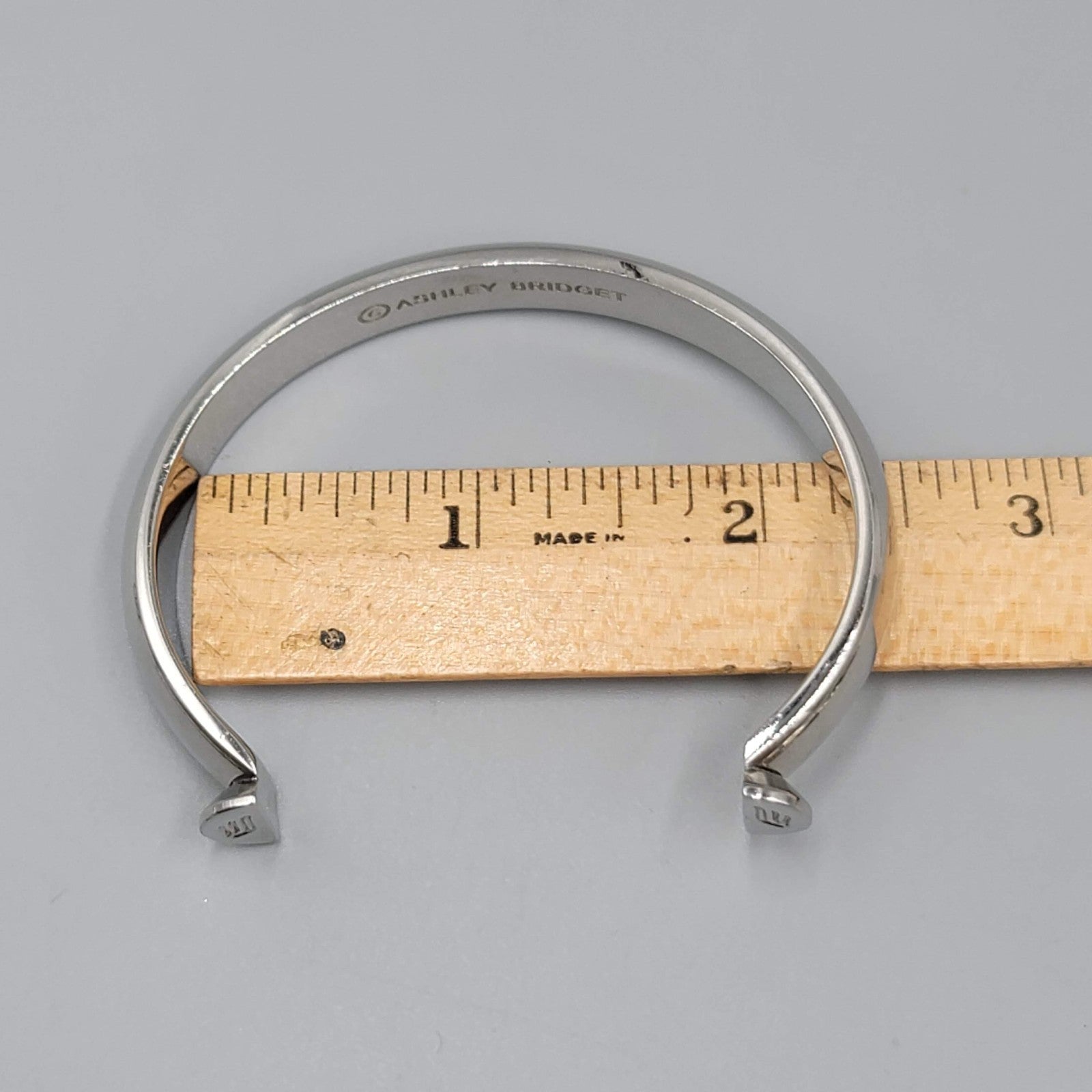 ASHLEY BRIDGET SILVER TONE OPEN CUFF BRACELET