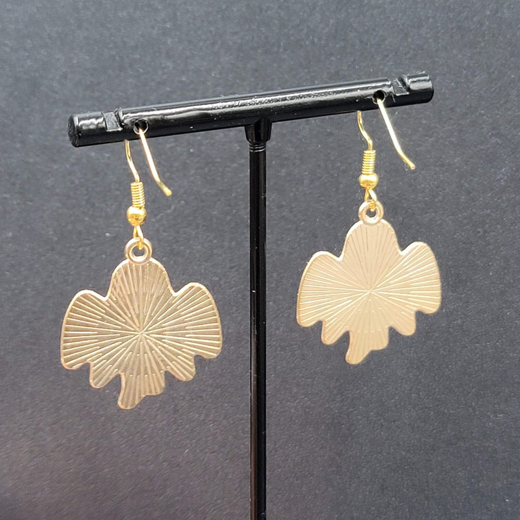 Halloween Pierced Earrings Gold tone Enamel Dangle 1"
