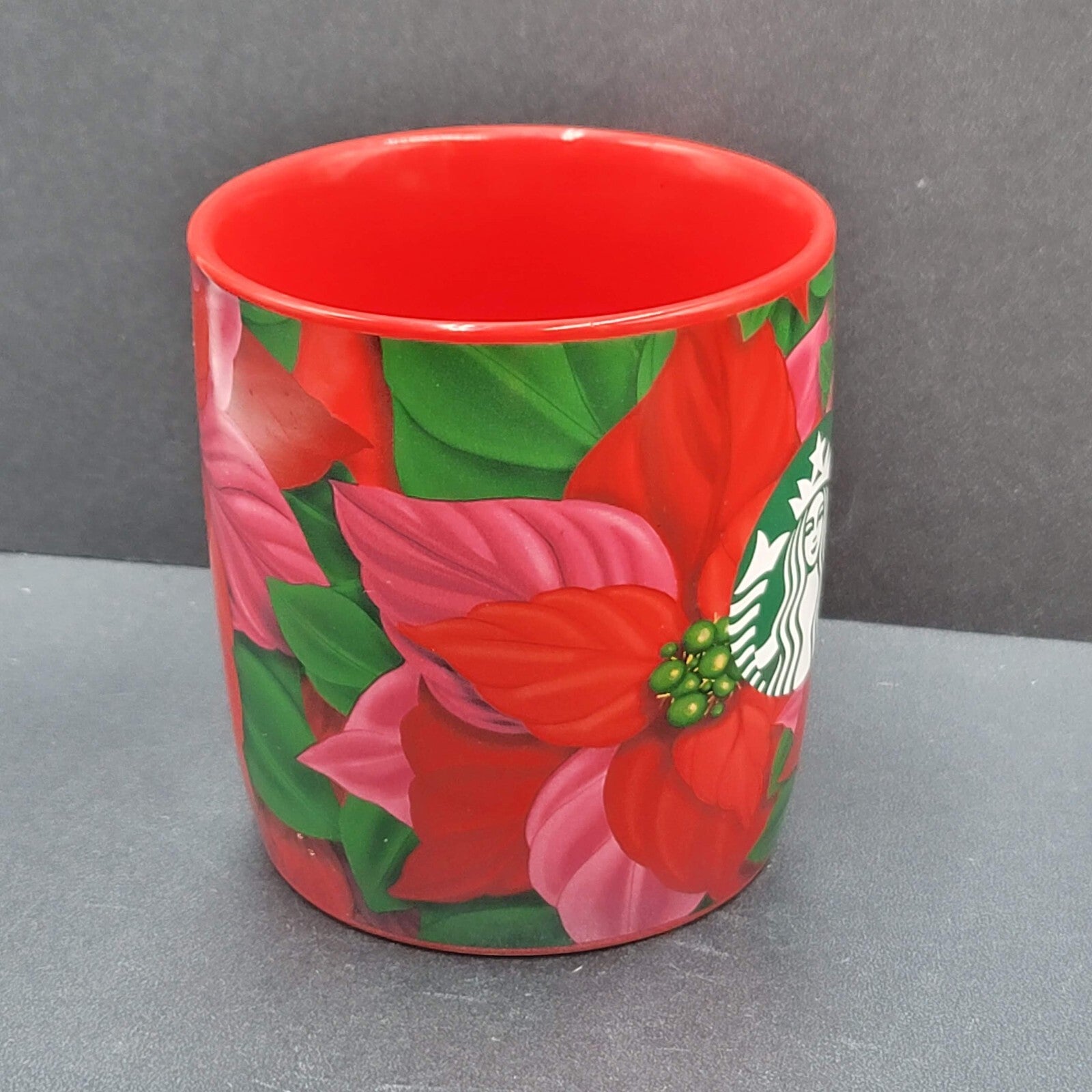 Starbucks Holiday 2020 Green Mermaid Logo Coffee Mug 12 Fl Oz Red Cup Poinsettia