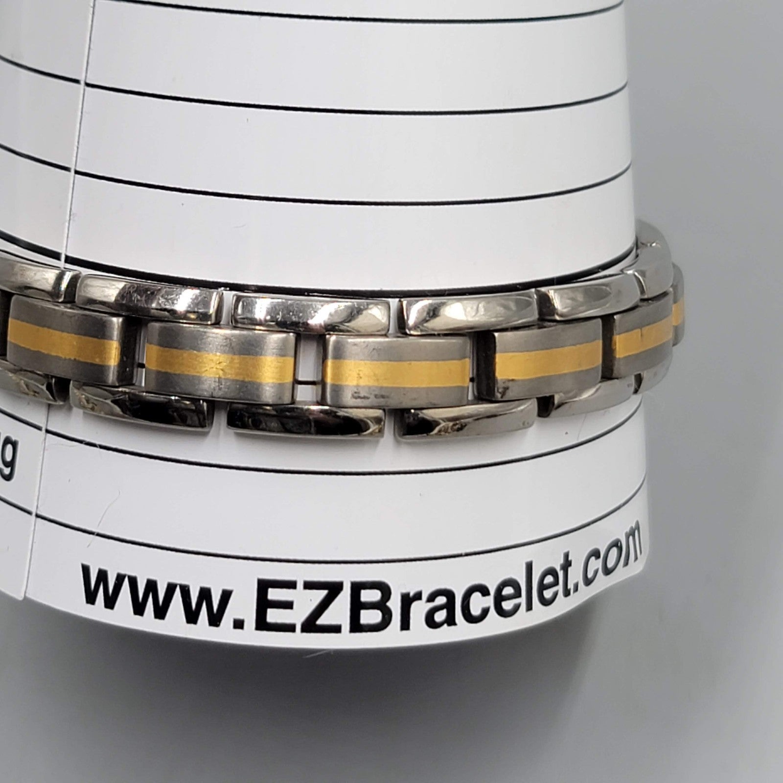 Mens Titanium Link Bracelet Two Toned Size 8.5