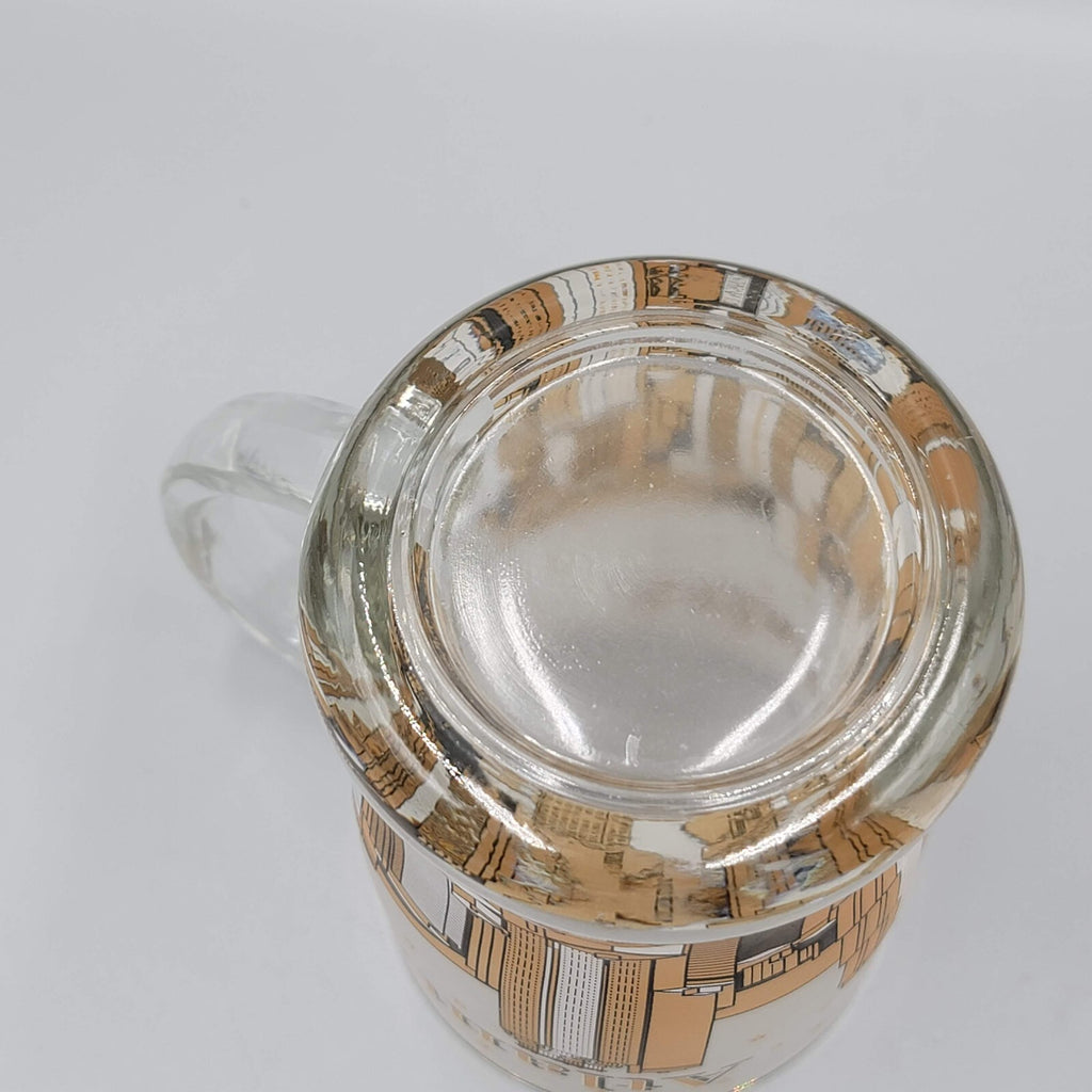 Atlanta Glass Coffee Mug Gold Black Frosted Souvenir