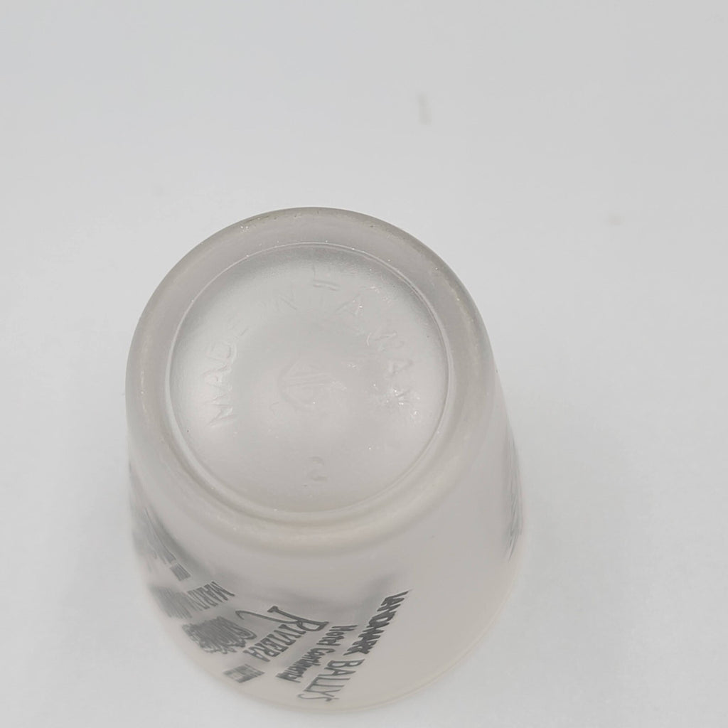 Vintage Las Vegas Casino Shot Glass Black Letters Frosted Glass Souvenir