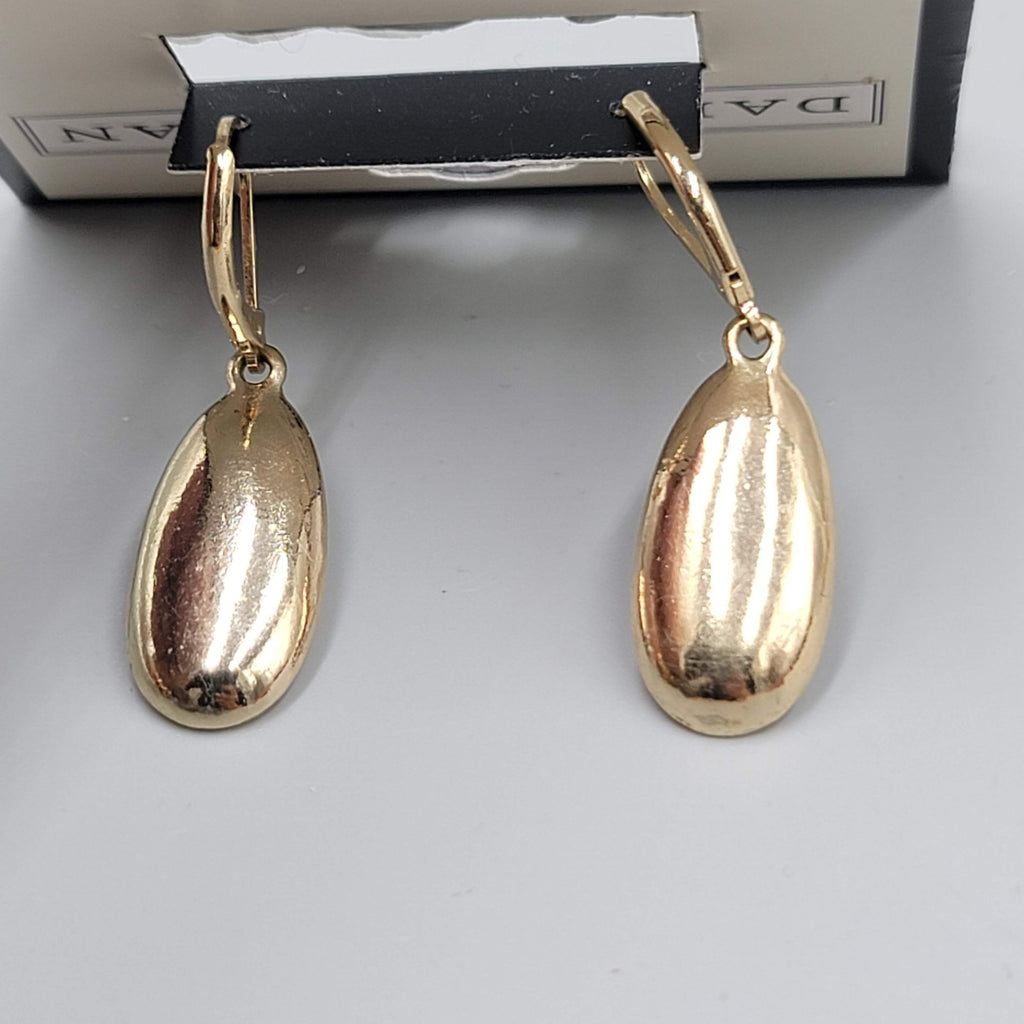 Dana Buchman Pierced Earrings Gold Tone Oval Dangle New
