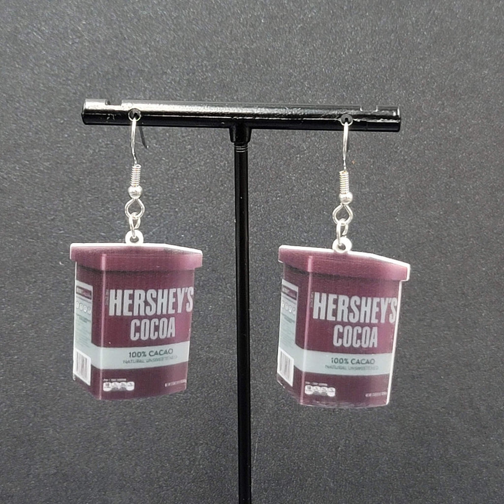 Pierced Earrings Hersheys Cocoa Acrylic Dangle 1.25"