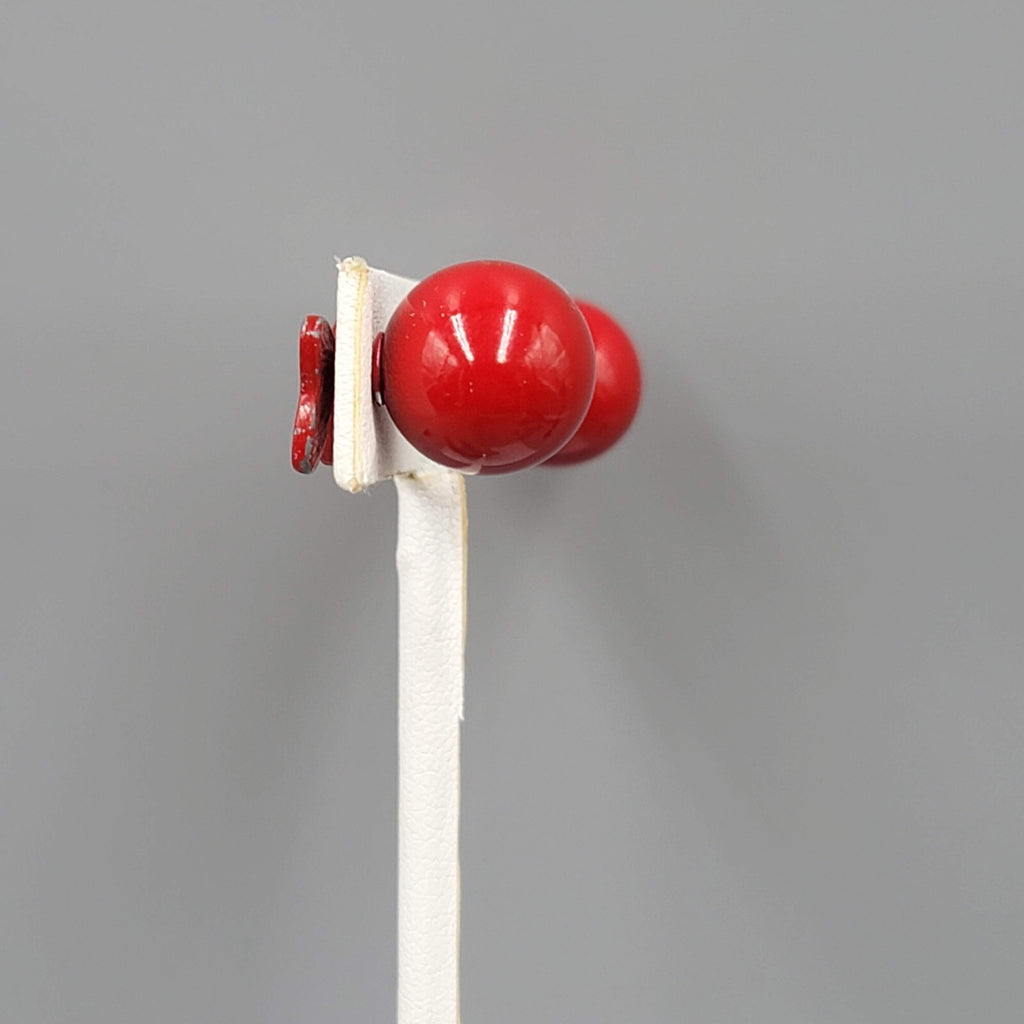 Minnie Mouse Bow Pierced Earrings Red Enamel Reversible Studs 