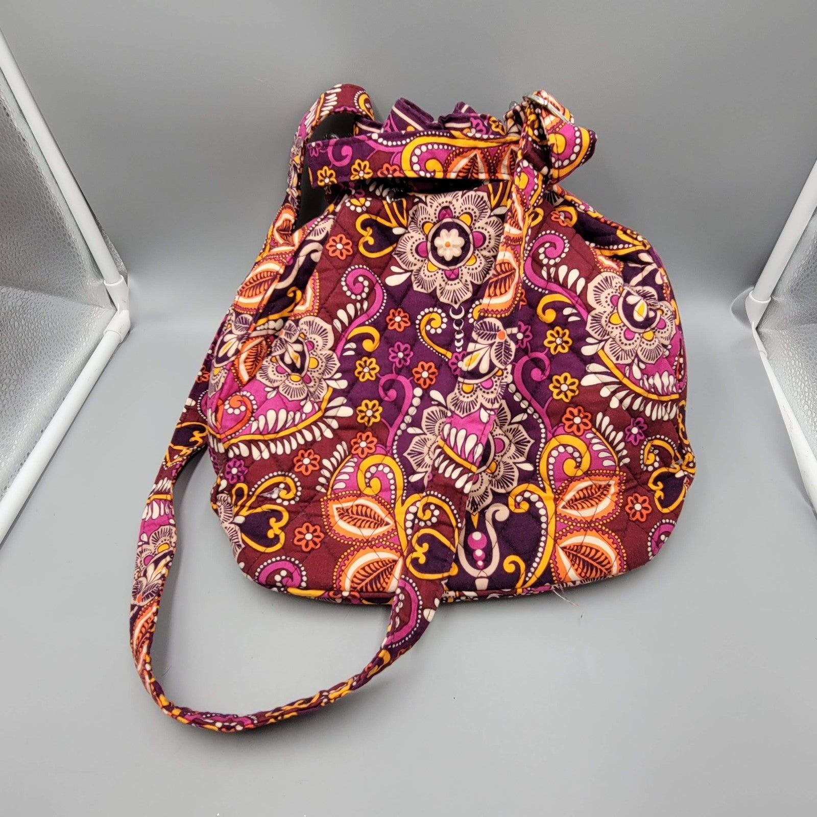 Vera Bradley Safari Sunset Shoulder Drawstring Bag Purse 4" x 10" x 10" VTG